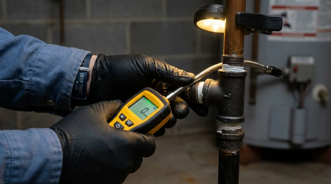 Gas leak detection with electronic sniffer by Johns Plumbing LLC in Chetopa